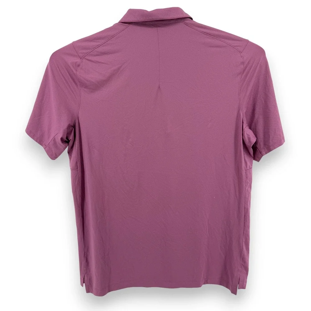Lululemon Men Short Sleeve Polo Shirt Dusty Rose Textured Athletic Golf XL - Picture 3 of 4
